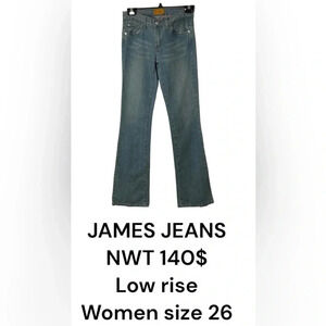 James Jeans,women size 26.NWT,light wash blue denim jeans, low rise,distressed